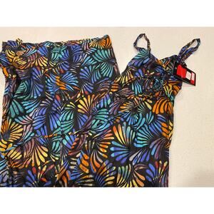 NEW ALLER SIMPLEMENT Blue Fan Maxi Dress Size XL